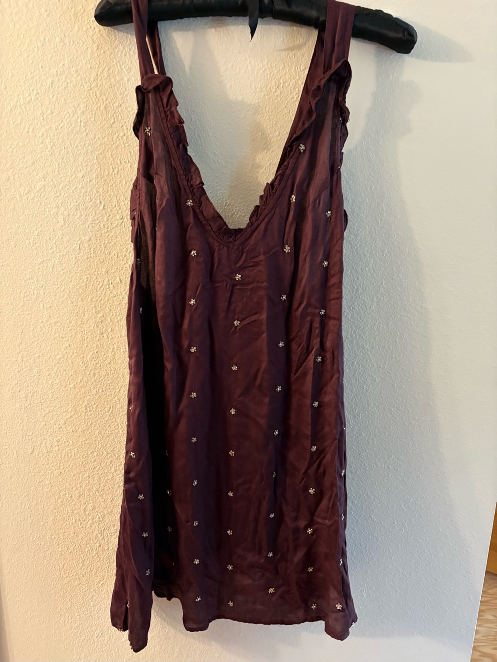 Free People Plum Embellished Mini Dress